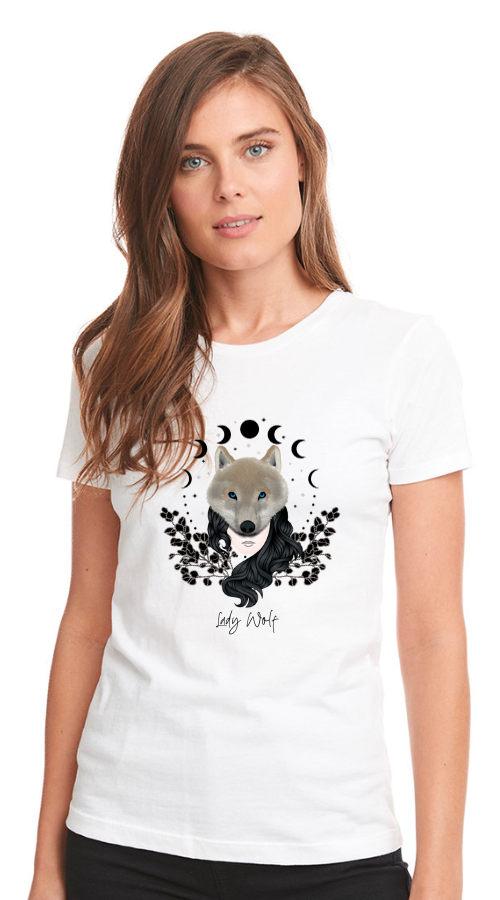 Lady Wolf Ladies White Tee :: LW101