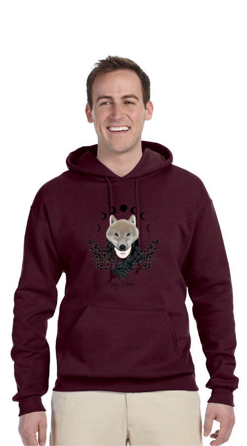 Lady Wolf Maroon Sweatshirt :: LW106