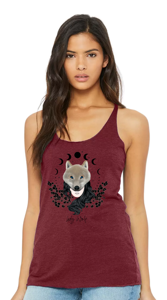 Lady Wolf Ladies Maroon Tank :: LW110